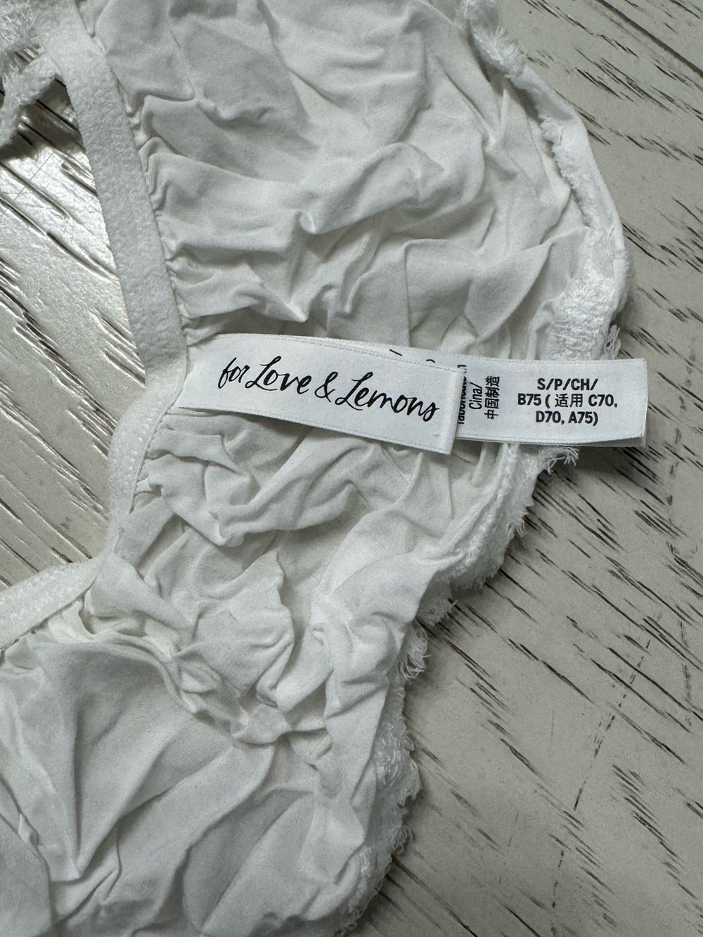 For Love And Lemons Sheer Lace Bralette Camisole in White and Pink - Picture 5 of 9